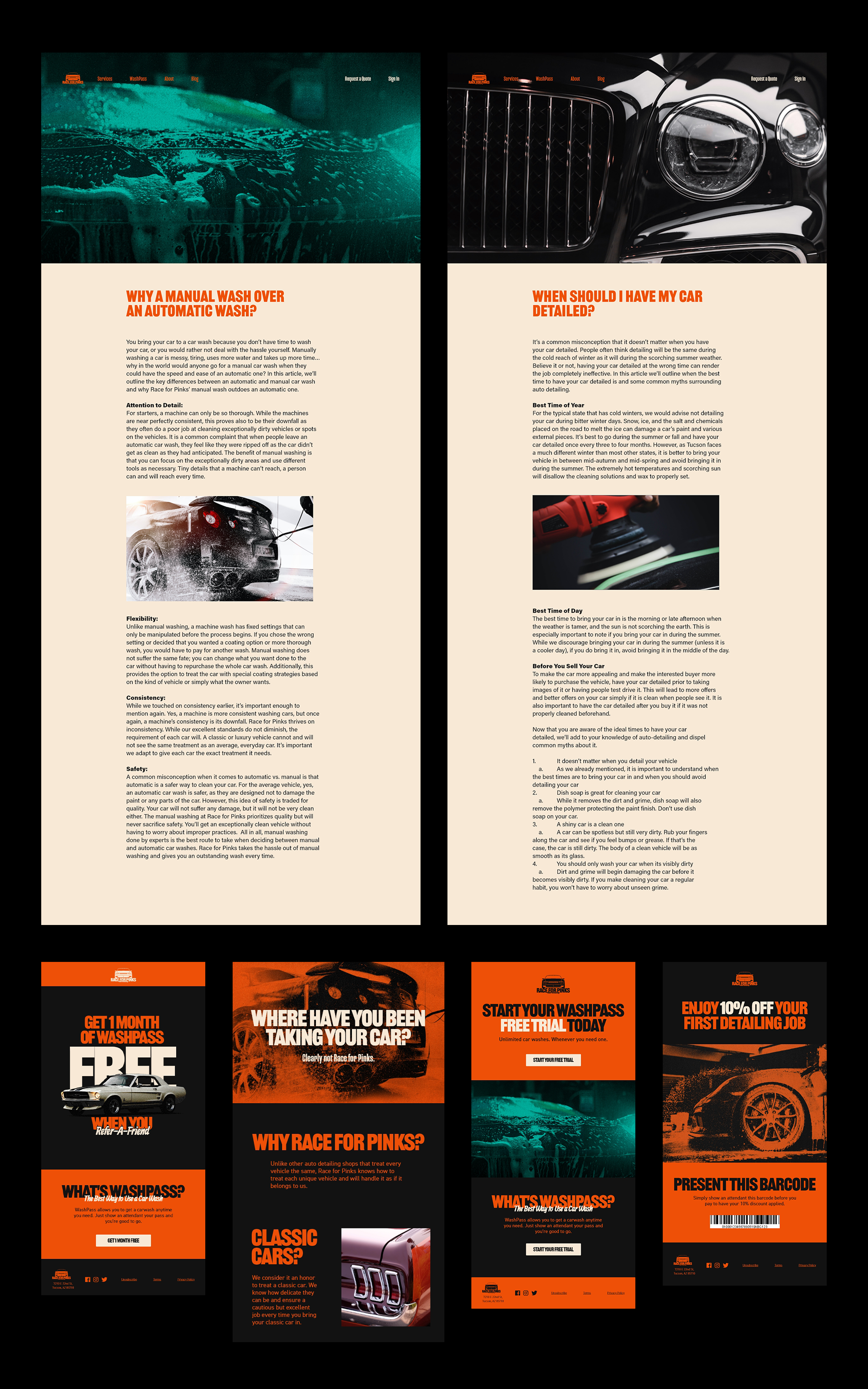 Race For Pinks Email Blast and Blog Posts